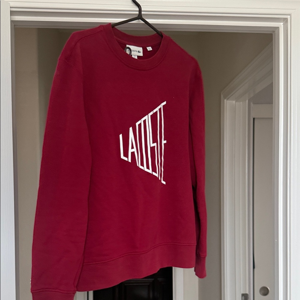 Lacoste Burgundy Sweatshirt with White Logo
